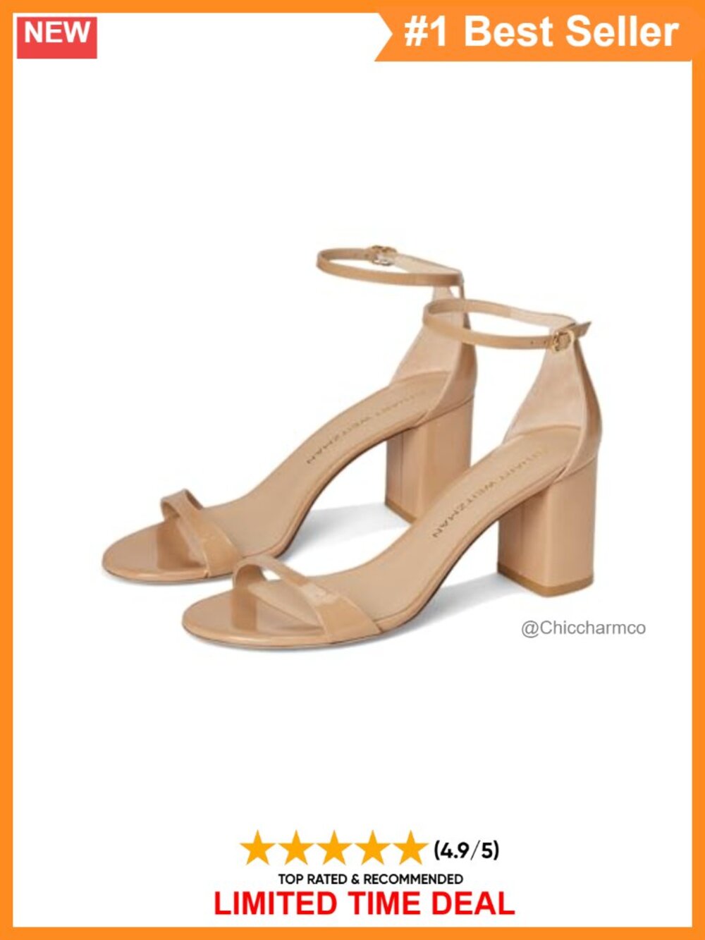 Stuart Weitzman Leather Block Heel Ankle Strap Sandals 75mm Open Toe Dress